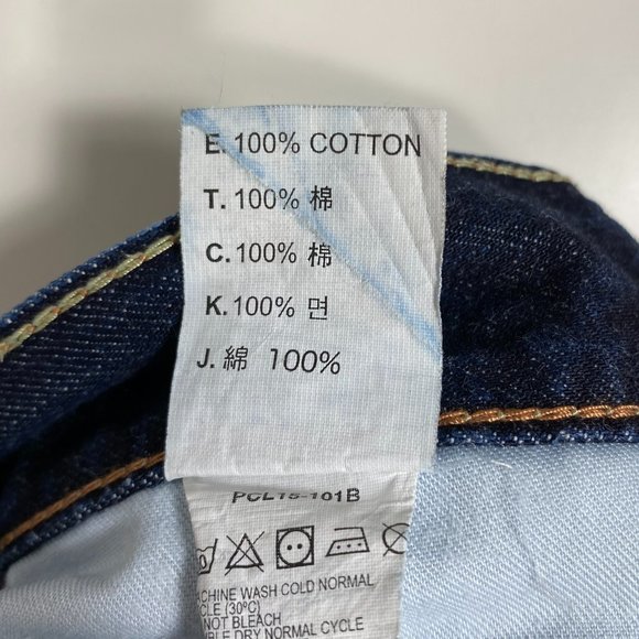 Levis Men Jean Shorts 504 Straight Dark Wash Paisley Pockets Denim Blue Sz 32x13 - Picture 8 of 15